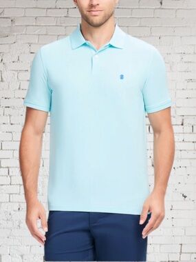 IZOD Advantage Performance Aqua Polo Shirt Embroidered Chest Logo